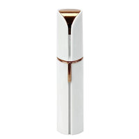Pink lipstick-shaped electric facial hair remover, compact and portable