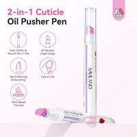SAVILAND Cuticle Remover Pen Set: 2PCS Ceramic Cuticle Pusher & 4.5Ml Cuticle Oil Pen for Nail Growth, Dry Cuticles, Hangnails, Damaged Nails Moisturizing & Strengthening Care