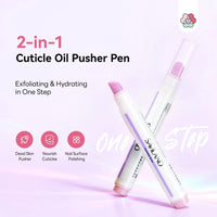 SAVILAND Cuticle Remover Pen Set: 2PCS Ceramic Cuticle Pusher & 4.5Ml Cuticle Oil Pen for Nail Growth, Dry Cuticles, Hangnails, Damaged Nails Moisturizing & Strengthening Care